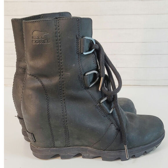 Sorel Joan of Arctic Wedge II in Black Leather, sz 6.5 - Picture 4 of 16